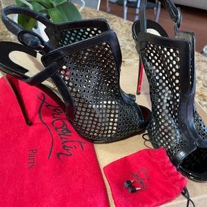 Christian  Louboutin 38.5 black leather. Wore two 2 times only!!!